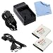 GTMax 2x Replacement LI-50B Battery + Travel Charger with Car Adapter + Replacement CB-USB6 Cable + Cleaning Cloth for Olympus SZ-12 TG-620 iHS TG-820 iHS SZ-31MR iHS SP-810UZ XZ-1 TG-810 Stylus Tough 8000 6020