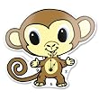 CHIBI MONKEY - WALL CLOCK