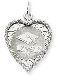 Sterling Silver Graduation Cap & Diploma Disc Charm