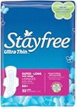 Stayfree Ultra Thin Long Pads with Wings, 32 Count (Pack of 2)