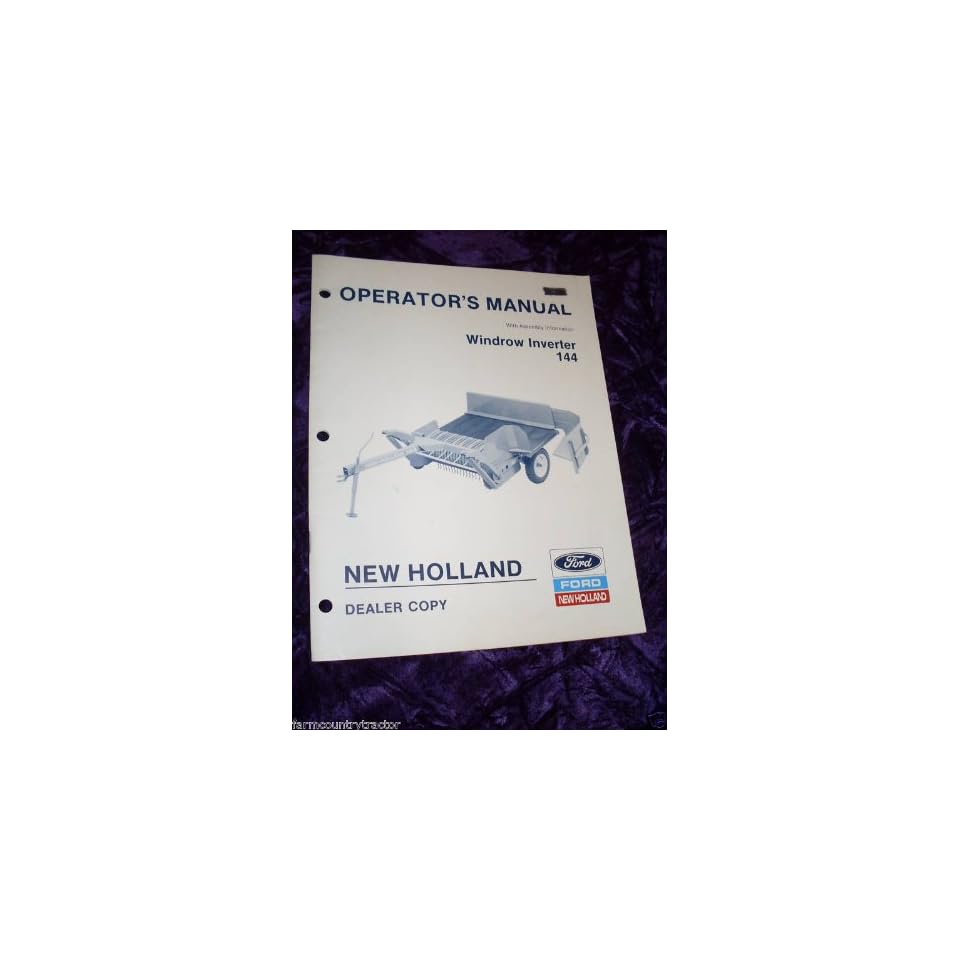 New Holland 144 Windrow Inverter OEM OEM Owners Manual