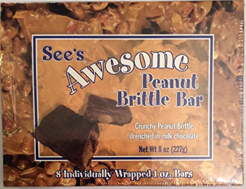 See's Candies Awesome Peanut Brittle 8 Bars (Pack of 1)