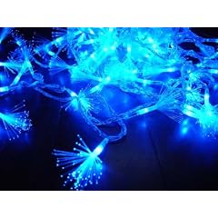 10 Meter Lichterkette 100 LED Blau mit 7000 Glasfasern Neuheit