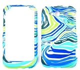 HTC Marvel / Wildfire S A510E Blue/Green Zebra Print Hard Case/Cover/Facepl ....