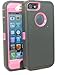 BeautyChase(TM) Iphone5/5S Defender Body Armor Case Comparable to Otterbox Defender Series (charcoal grey/hot pink)