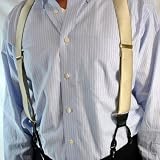 Dual Clip Satin Finished Tan Double-up Suspenders