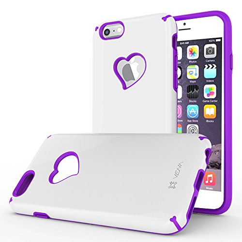 iPhone 6S Plus Case, Vena [vLove] Heart-Shape Rear Window Dual Layer Hybrid Bumper Cover for Apple iPhone 6 Plus 2014 / 6S Plus 2015 (5.5