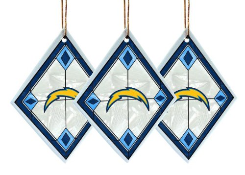 San Diego Chargers - NFL Art Glass Decorative Ornament Set (3 Pieces)