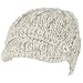 Hand Knit Chunky Cable Skull Visor Beanie Hat Cap Ivory