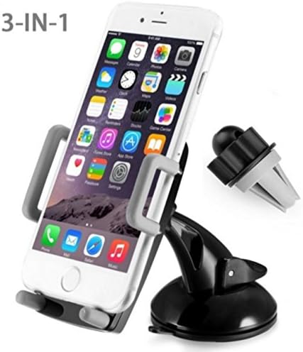 SILO Universal Cell Phone Holder for Car - 2 IN 1 PHONE CAR MOUNT - Adjustable HANDSFREE Car Mobile Phone Holder / Cell Phone Stand - Smart Mobile Phone Car Mount Mobile Holder Cell Phone Stand