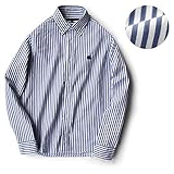 (アリステア) ALISTAIR長袖スリムシャツ ロンドンストライプ ボタンダウン M ブルー