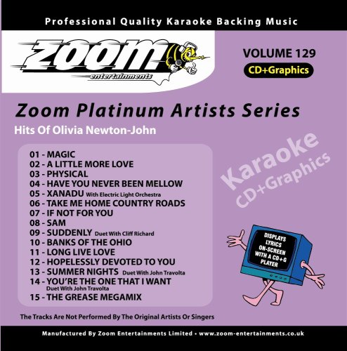 CD-Charts  Music : Zoom Karaoke CD+G - Platinum Artists 129: Olivia Newton-John