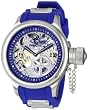 Invicta Men's 1089 Russian Diver Mechanical Skeleton Dial Blue Polyurethane Watch
