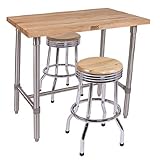 John Boos Cucina Classico Work Table w/Maple Top, 48 inchW x 24 inchD x 40  ....