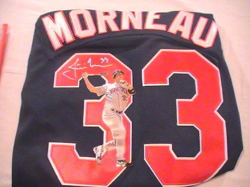 JUSTIN MORNEAU SIGNED AUTOGRAPHED JERSEY MINNESOTA TWINS COA + HOLOGRAM