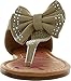 Amanda-15 Little Girls Flat Thong Sandals with Bow and Rhinestones