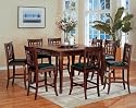 Dark Cherry Counter Height Table with 8 Barstools 9pc Dining Table Set & Lazy Susan