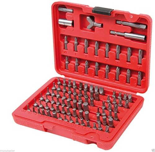 100pc Security Bit Set | Metric &amp; SAE Tamper Proof Torx Star Hex Key Screwdriver