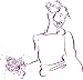 Vinyl Wall Decal - Lady with flowers - selected color: Lavender - Want different color ? Choose from 24 colors in