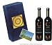Excellent Wein Geschenkset, Geschenkverpackung, Castell Miquel Cuvée Monte Sion, trockener Rotwein, in 2er Präsentverpackung Magic Blue mit Goldprägung