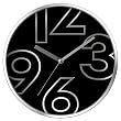Chic Shimmer Non-Ticking Silent Wall Clock (Black/Silver)