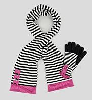 Stripe Scarf & Gloves Set with Angora Stripe Scarf & Gloves Set with Angora