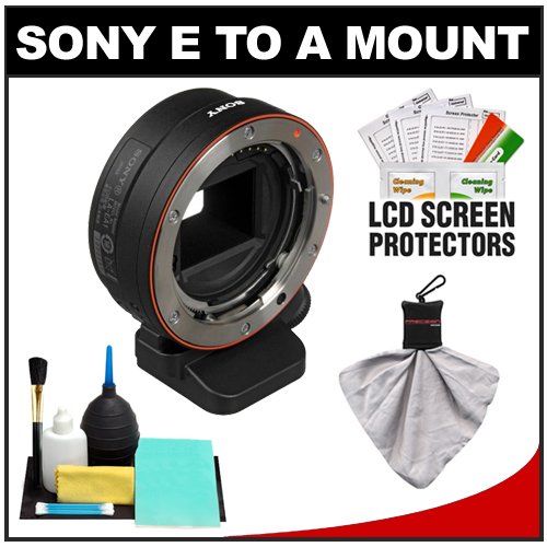 Sony Alpha LA-EA1 Lens Adapter (A-mount to E-mount) with Cleaning Kit for NEX-3, NEX-5 & NEX-C3 Digital Cameras