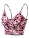 Doublju Women V Neck Floral Printing Girlish Crop Tank Top