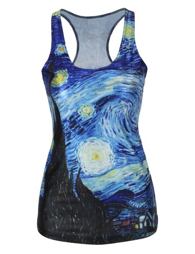 Ninimour- Women Digital Printed Sleeveless T Shirt Vest Tank Tops