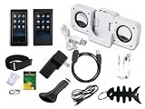 iShoppingdeals- 13 Items Premium Accessory Bundle Combo For Samsung YP-P2 Series Bundle Pack Includes: Black Skin case + Clear Crystal Case + usb Car Charger + usb Wall Charger + usb Straight data cable + Mini Speaker + Adjustable Armband + Belt Clip +Lanyard + Screen Protector +3.5mm~3.5mm Straight Audio cable + White Stereo Headphone & Fishbone style Keychain