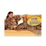 Matching Bedrooms Adult Lounge Wrap Medium Size Lounge Cuddle Blanket with Sleeves Leopard