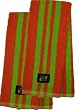 Cotton Kitchen Towel (Mandarin Orange with Lime Green Rugby Stripe, 2-Pack)
