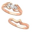 18K Rose Gold Diamond Wedding Set - 0.35 Ct.