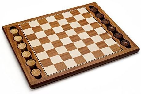 T1214DR Dal Rossi Italy Wooden Checkers Set, board and pieces