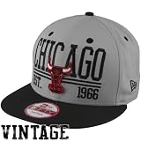NBA New Era Chicago Bulls 9FIFTY Establa Snapback Hat - Gray/Black