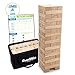 Giant Tumbling Timber Toy - Jumbo JR. Wooden Blocks Floor Game for Kids and Adults, 56 Pieces, Premium Pine Wood, Carry Bag - Grows to Over 4-feet While Playing, Life Size