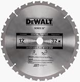 DeWalt DW3123 Series 20 12-Inch 32 Tooth ATB Thin Kerf General Purpose Miter Saw Blade with 1-Inch Arbor