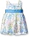Sweet Heart Rose Baby Girls' Sleeveless Floral Striped Organza Box Pleated Dress