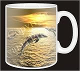 Review Advanta  / DOLPHINS at GOLD SEA SUNSET Coffee Mug