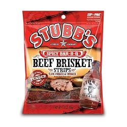 Stubb's Spicy Bar-B-Que Beef Brisket Strips, 3-Ounce Bags (Pack of 4)