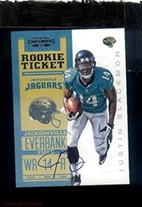 QZ37) 2012 Panini Contenders JUSTIN BLACKMON Auto Rookie Ticket Jaguars #205 - Panini Certified - NFL Autographed Rookie Cards