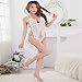 Women's Sexy Hollow Out Elastic Lace bowknot OnePiece Lingerie Sleepwear Intimates White