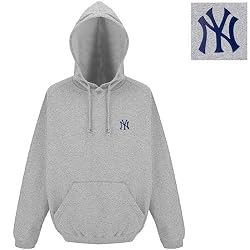 New York Yankees MLB "Goalie" Hooded Sweatshirt (Heather Grey) (Left Chest Logo)