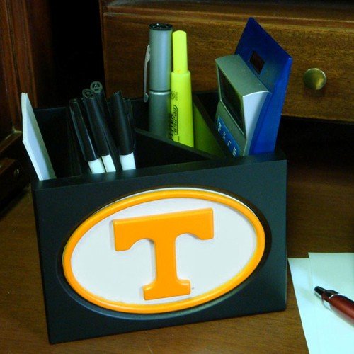 Tennessee Volunteers Black Wooden Team Logo Desktop Organizer