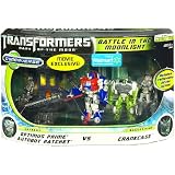Transformers 3 Dark of the Moon Exclusive Cyberverse Legion Class Action Figure Playset Battle In The Moonlight Optimus Prime Autobot Ratchet vs Crankcase