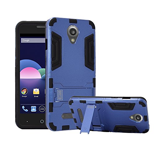 ZTE Obsidian Case, ECUME Ultra Slim Fit Rubberized Scratch Proof Skin Protective Cover Case with Stand for ZTE Obsidian Z820 - Blue (Package include a ECUME Stylus Pen)
