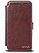 Galaxy S6 Wallet Case, VENA [vFolio | Genuine Leather] Slim Vintage Flip Wallet Stand Case with Card Slots for Samsung Galaxy S6 (Brown/Black)