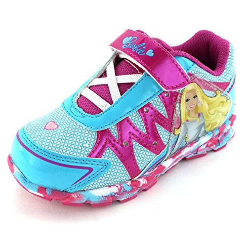 Barbie Girls Teal Lighted Sneakers Shoes (9 M US Toddler)