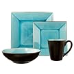 Zazen Square 16-pc. Dinnerware Set - Turquoise