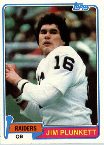 1981 Topps # 135 Jim Plunkett Oakland Raiders Football Card - In Protective Screwdown Display Case!